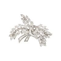 Diamond and Platinum Spray Brooch