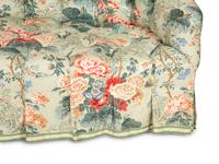 A Button-Tufted Floral Chintz Sofa
