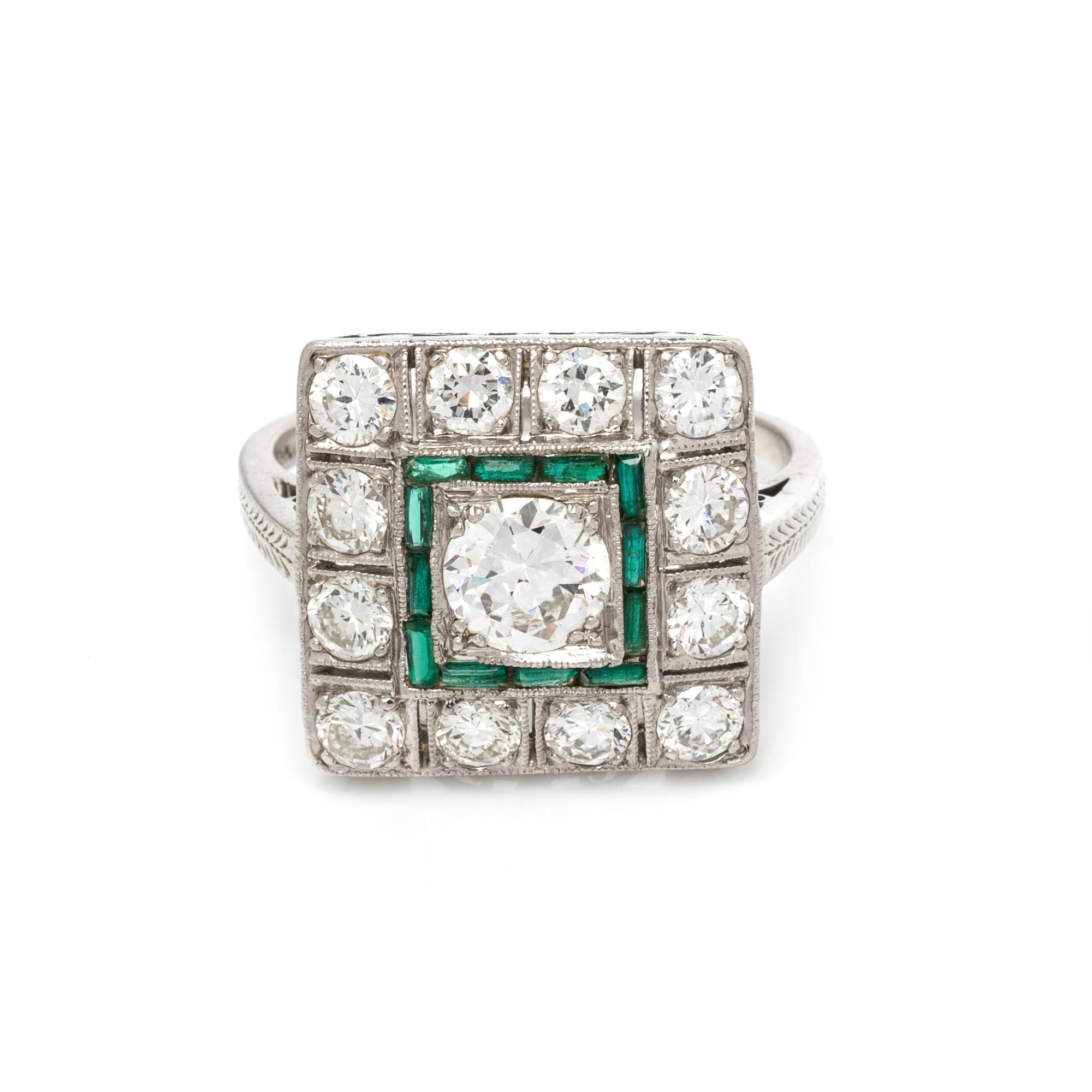 DIAMOND AND EMERALD RING