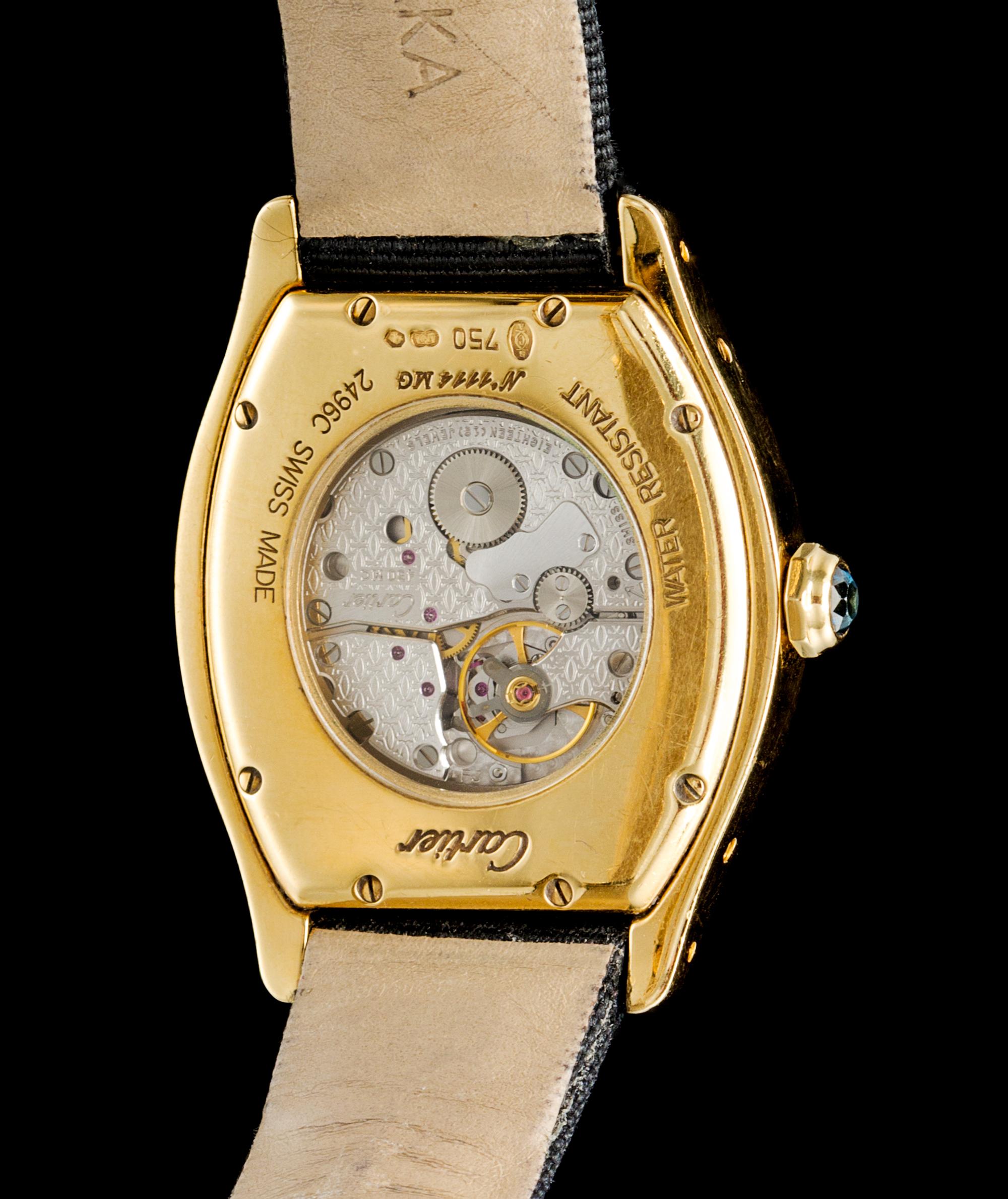 An 18 Karat Yellow Gold Ref. 2496C Tortue Collection Privée Wristwatch, Cartier,