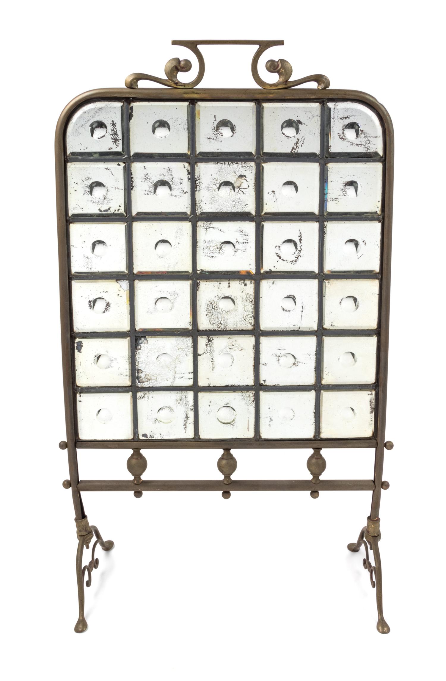 A Victorian Brass Fire Screen Height 28 1/4 x width 18 1/2 inches. — LATE 19TH CENTURY