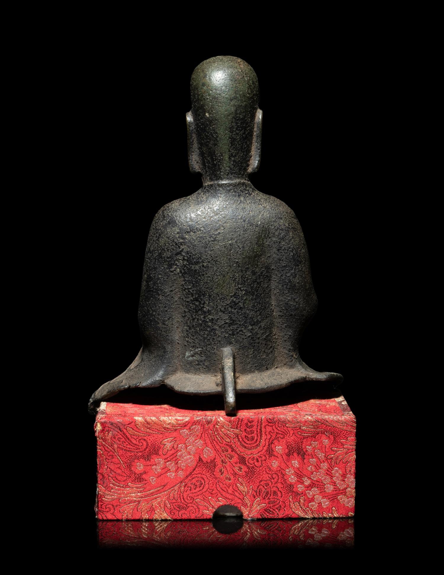 A Chinese Cast Iron Figure of Shoulao , Immortal of Longevity
