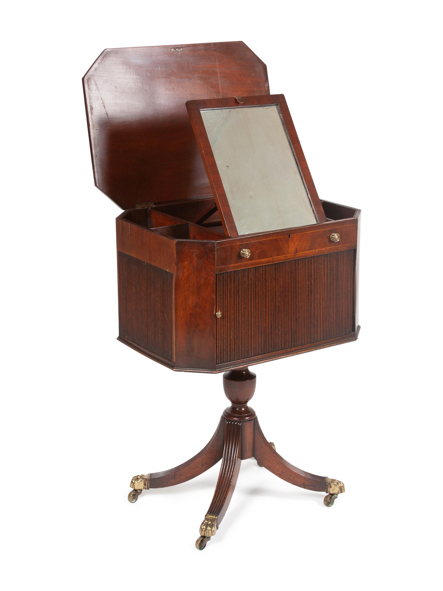 A Federal Mahogany Tambour-door Work Table — EARLY 19TH CENTURY