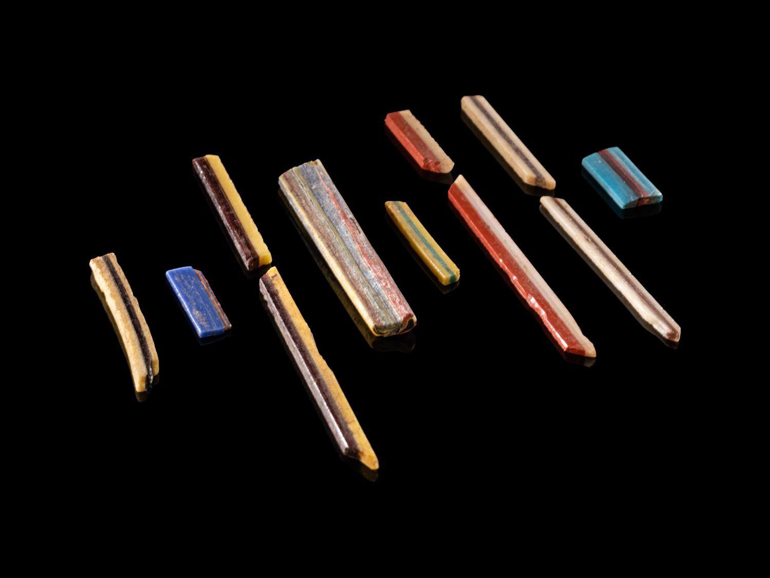 Fourteen Egyptian Mosaic Glass Inlays