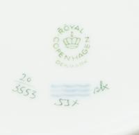 Eight Royal Copenhagen Flora Danica Reticulated Porcelain Dinner Plates