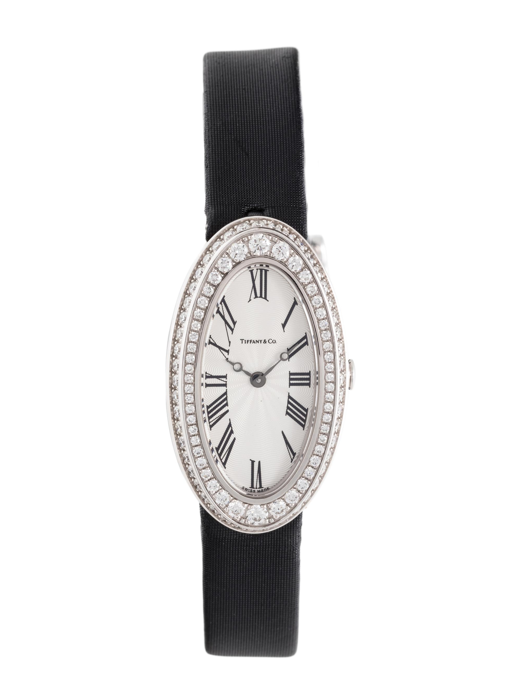 TIFFANY & CO., 18K WHITE GOLD AND DIAMOND 'COCKTAIL 2 HAND' WRISTWATCH