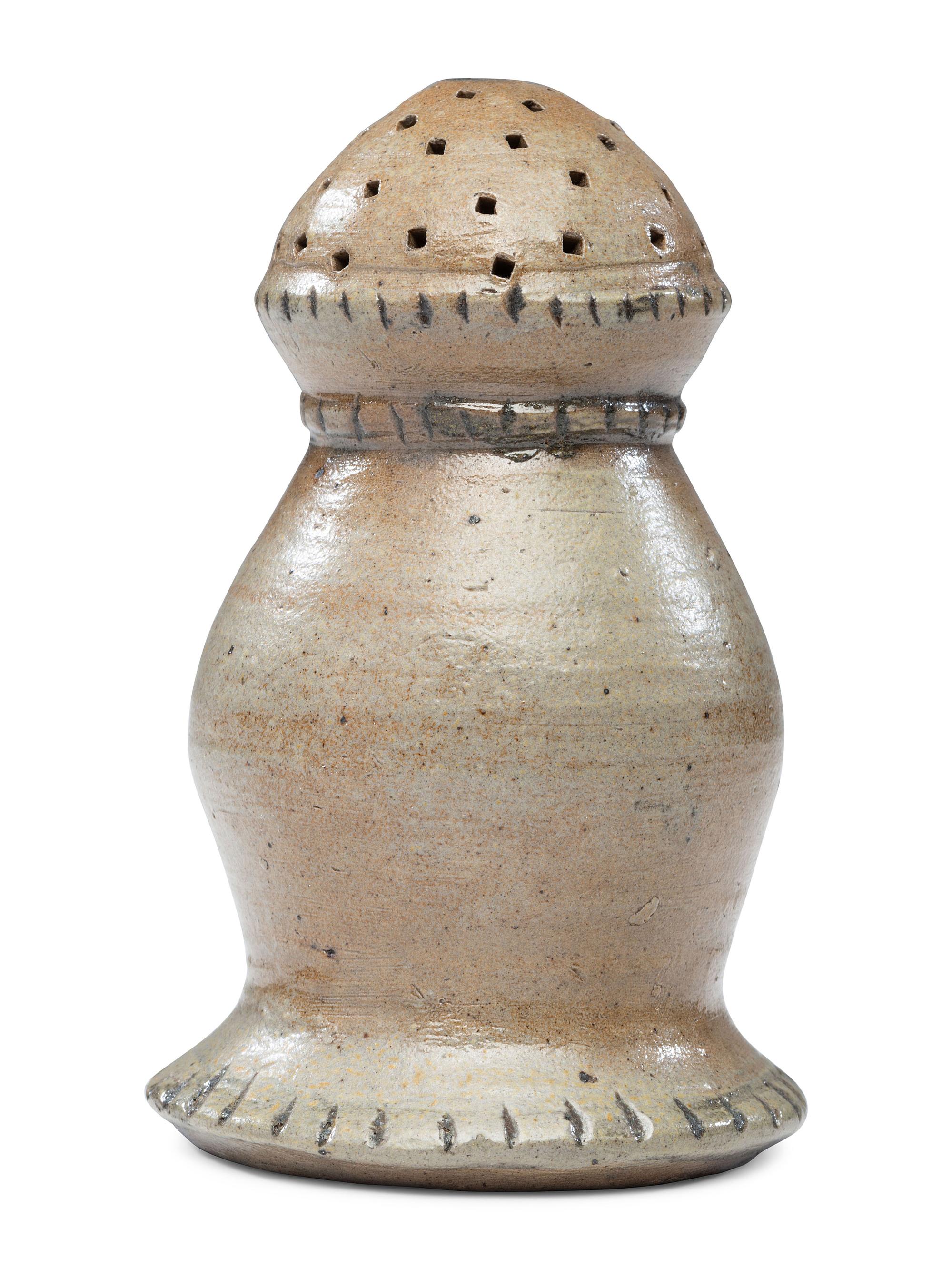 A Very Rare Stoneware Salt or Muffineer