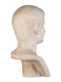 A Carved Marble Bust of a Young Man
