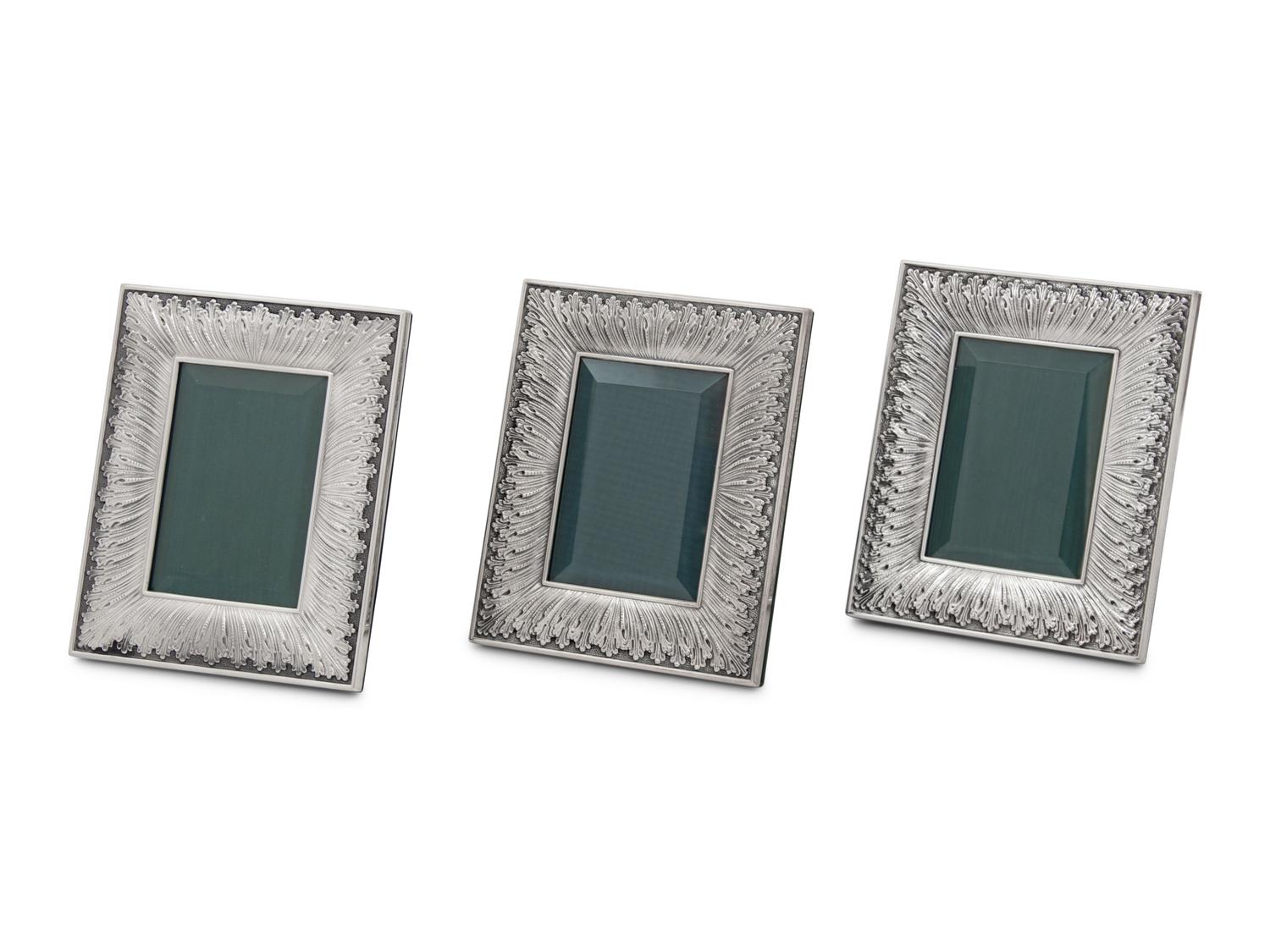 A Set of Three Buccellati Silver Picture Frames