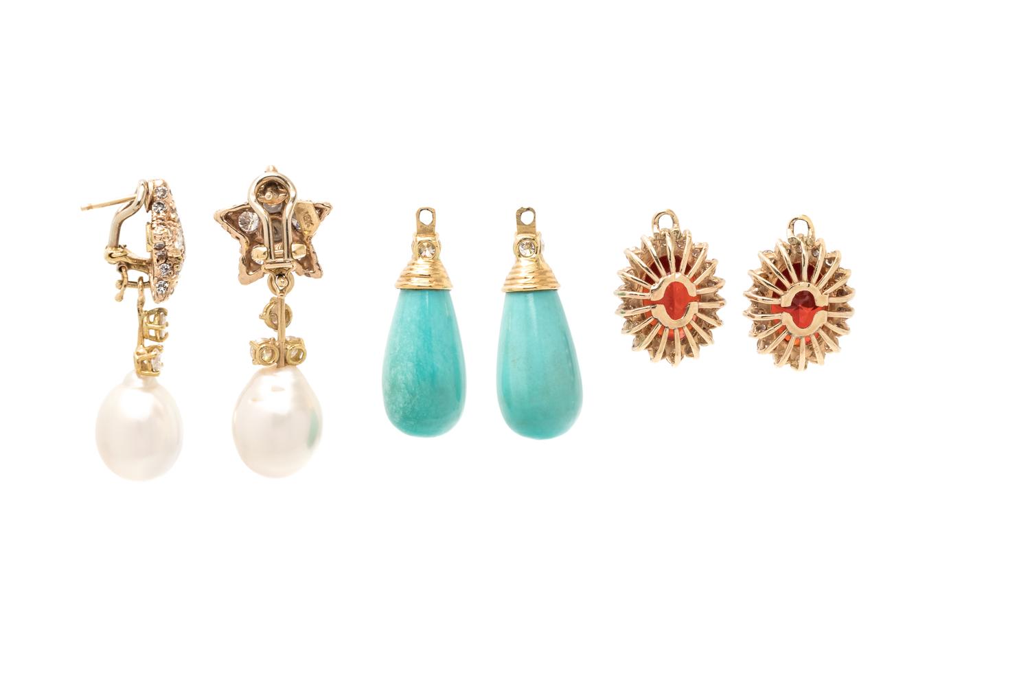 CONVERTIBLE DIAMOND AND GEMSTONE EARCLIPS