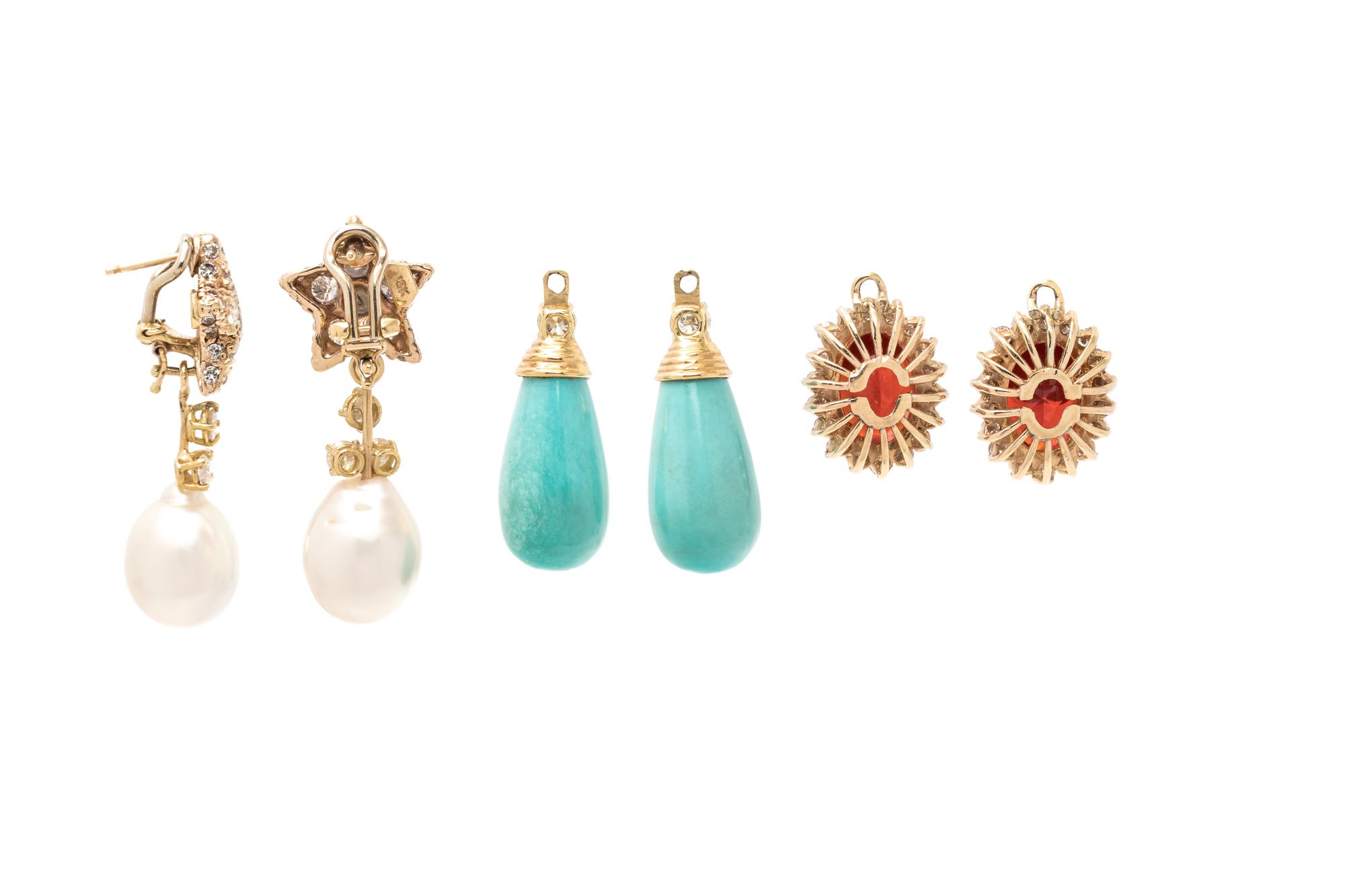 CONVERTIBLE DIAMOND AND GEMSTONE EARCLIPS