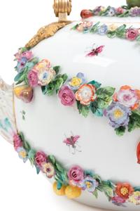 A Meissen Porcelain Tea Kettle on Stand