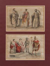 A Set of Twelve Italian Handcolored Lithographs Height 21 x width 16 inches (framed).