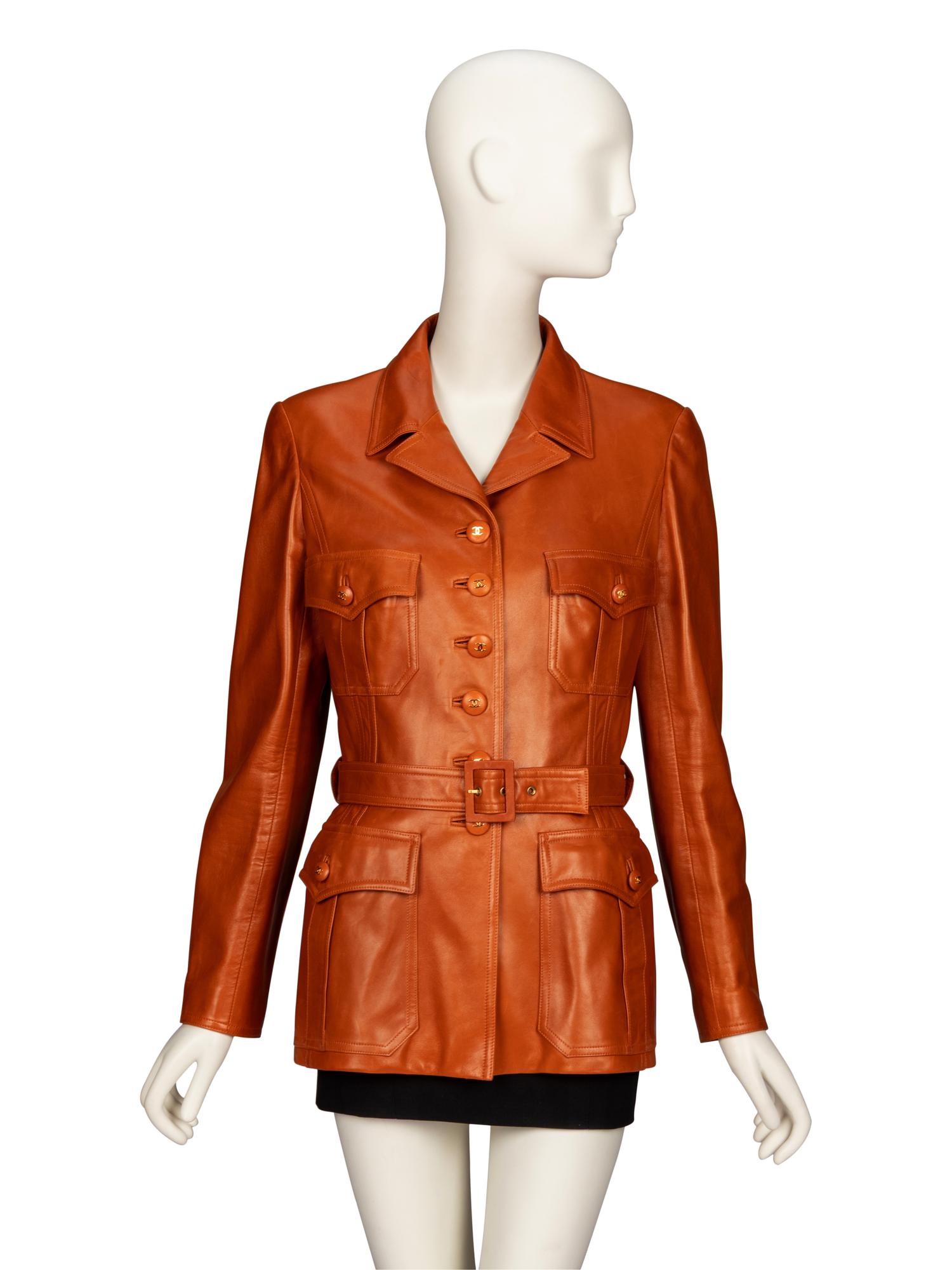Chanel, Cognac Leather Safari Jacket