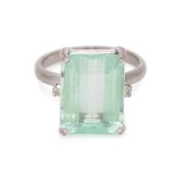 AQUAMARINE AND DIAMOND RING