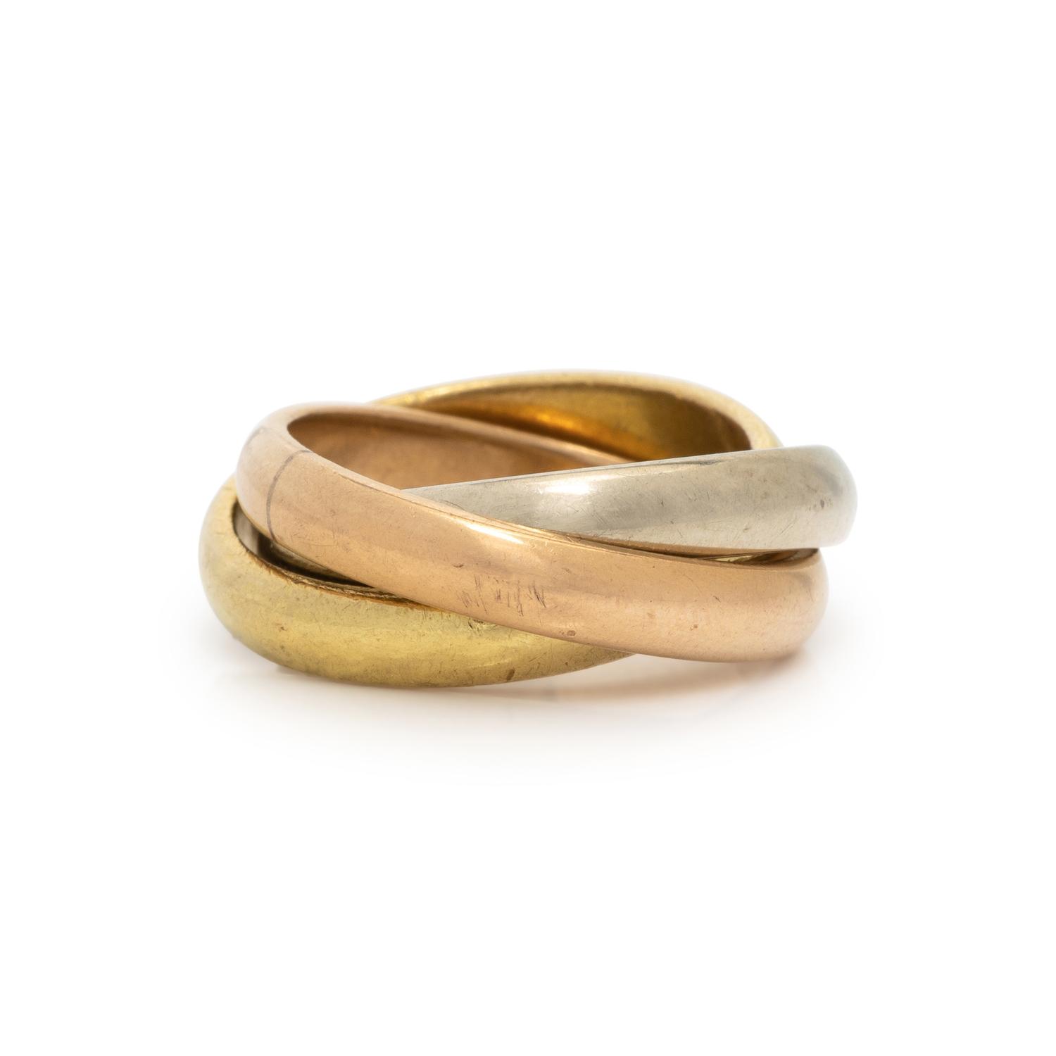 CARTIER 'TRINITY' TRICOLOR GOLD RING