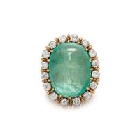 BICOLOR GOLD, EMERALD, AND DIAMOND RING