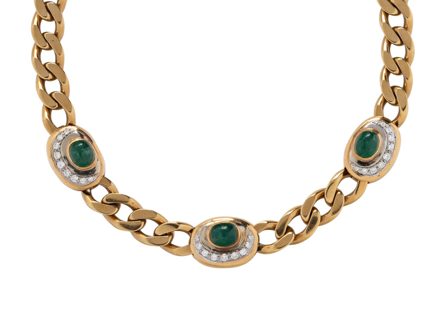 NICOLIS COLA, YELLOW GOLD, EMERALD, AND DIAMOND NECKLACE