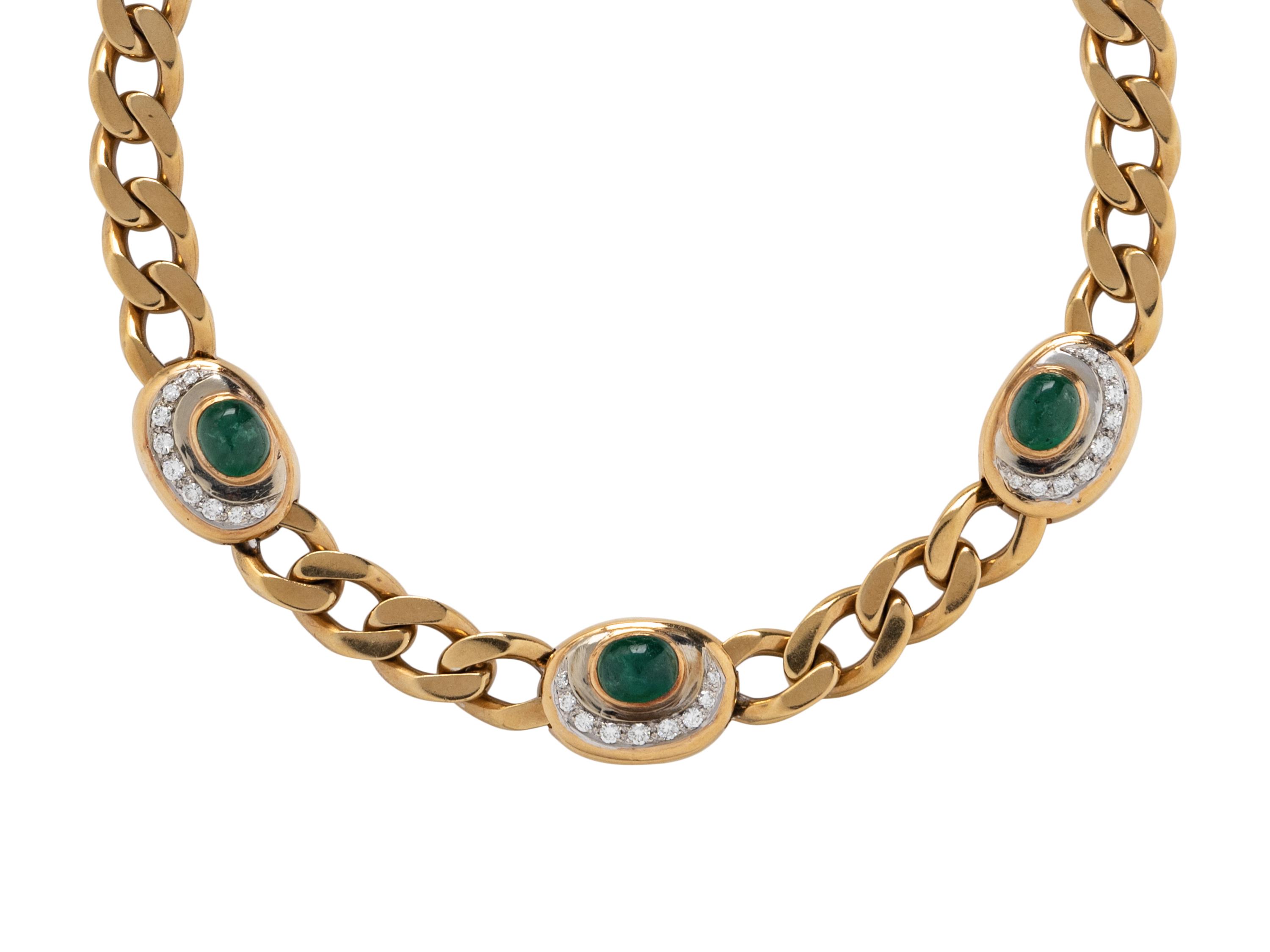 NICOLIS COLA, YELLOW GOLD, EMERALD, AND DIAMOND NECKLACE