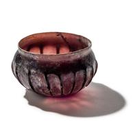 A Roman Glass Ribbed Bowl