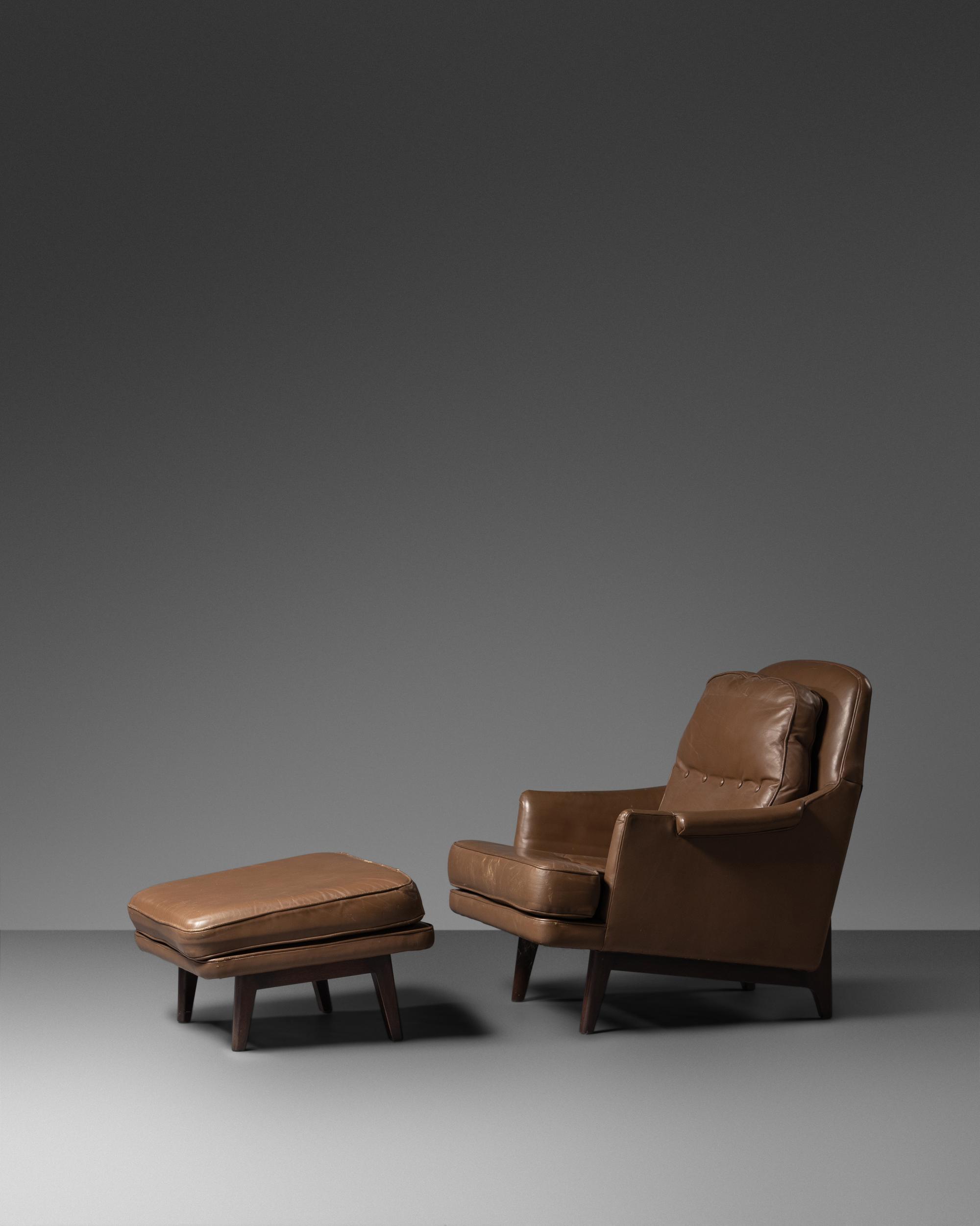 Lounge Chair and Ottoman, model 484, Dunbar, USA