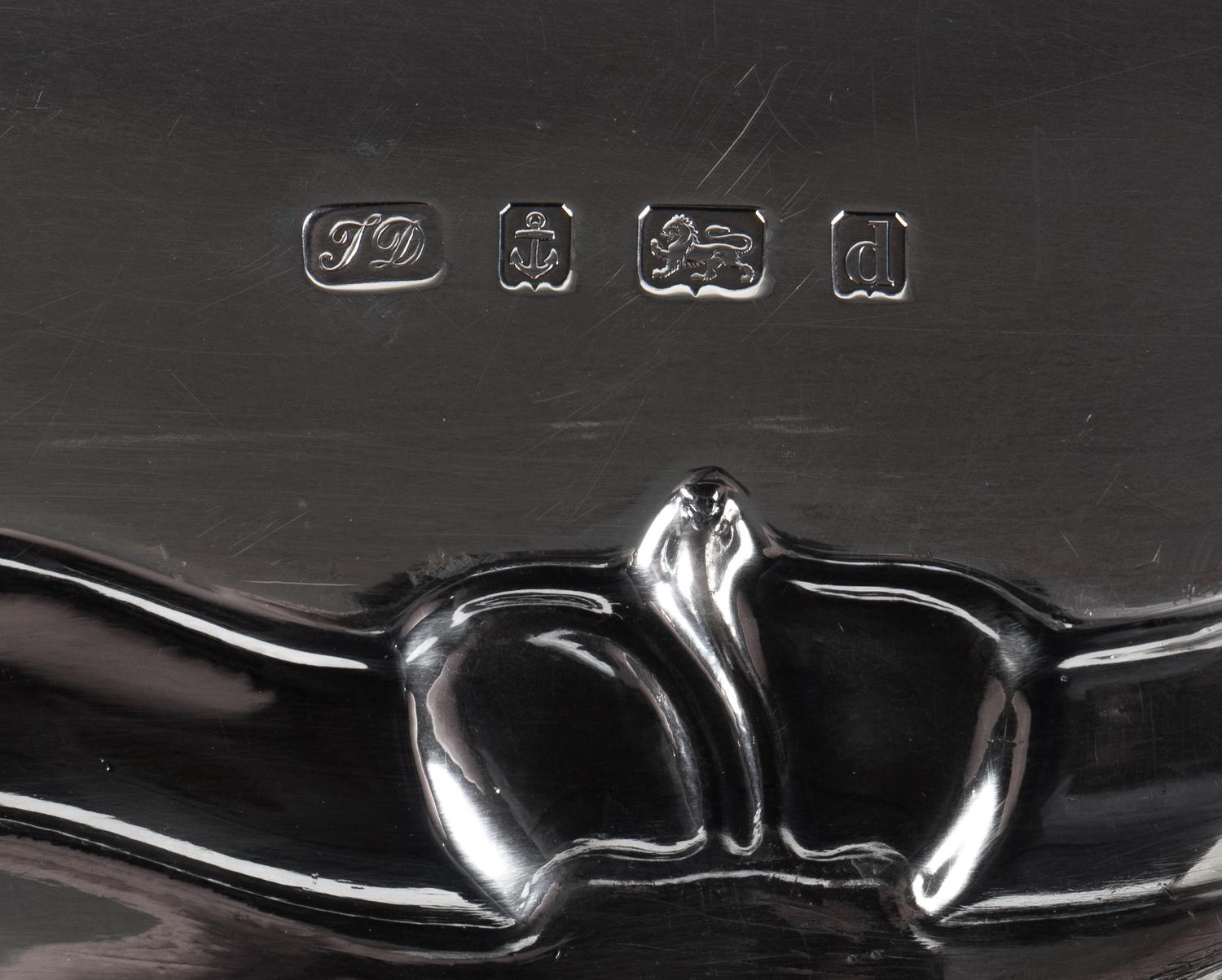 An English Silver Two-Handled Serving Tray — THIMAS DUCROWN, BIRMINGHAM, 1903