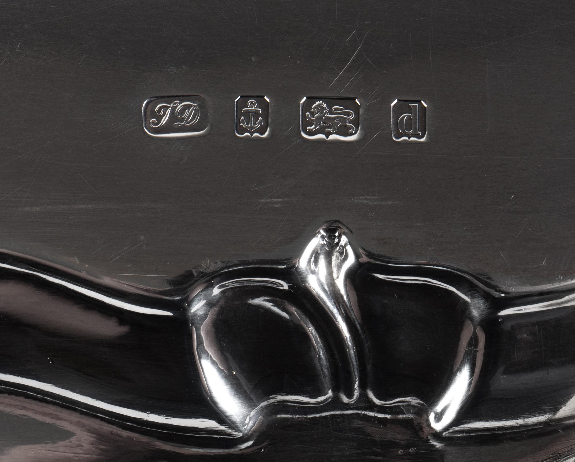 An English Silver Two-Handled Serving Tray — THIMAS DUCROWN, BIRMINGHAM, 1903