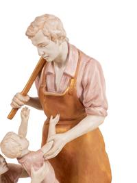 A Large Royal Dux Porcelain Figural Group