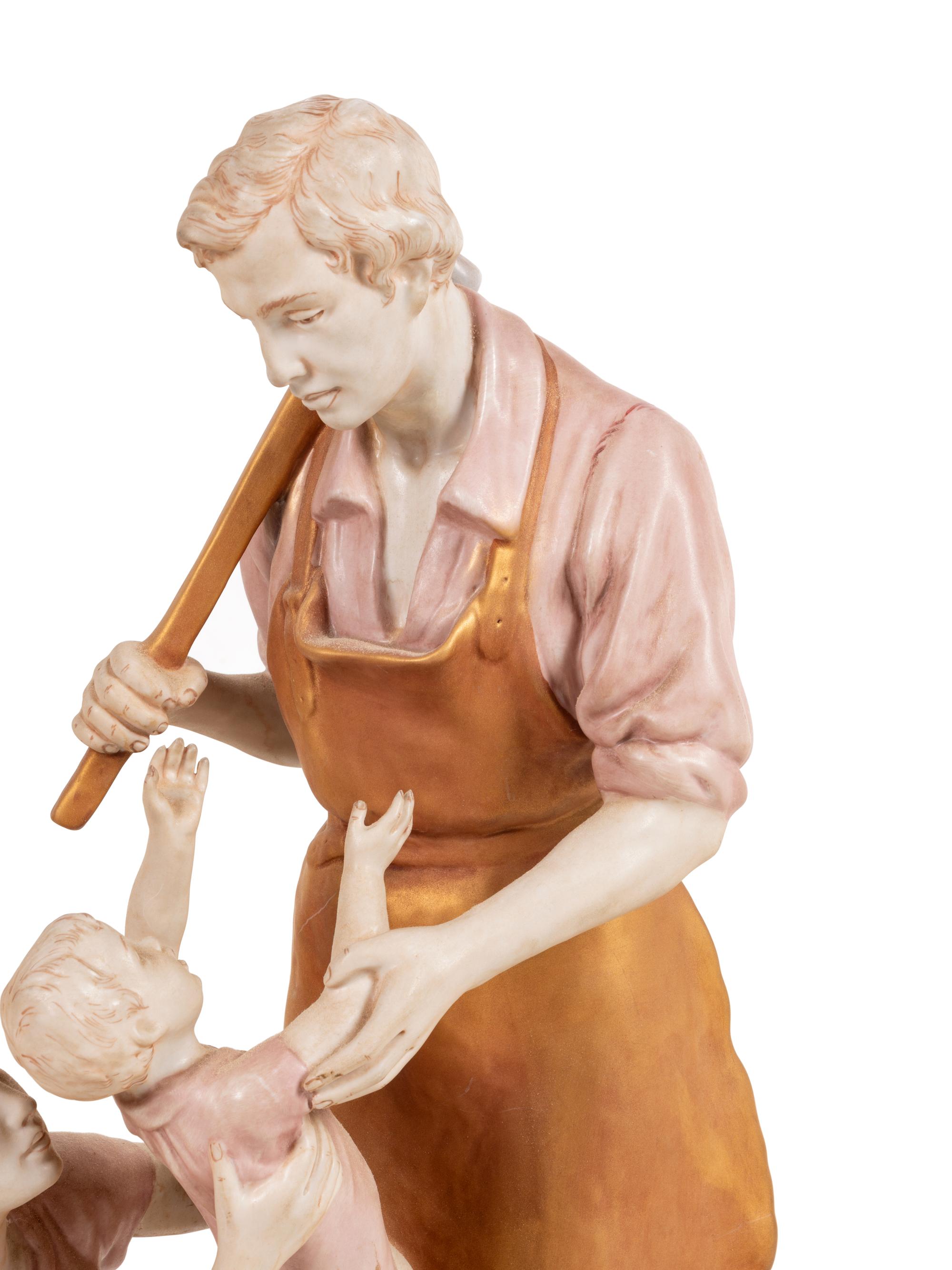 A Large Royal Dux Porcelain Figural Group