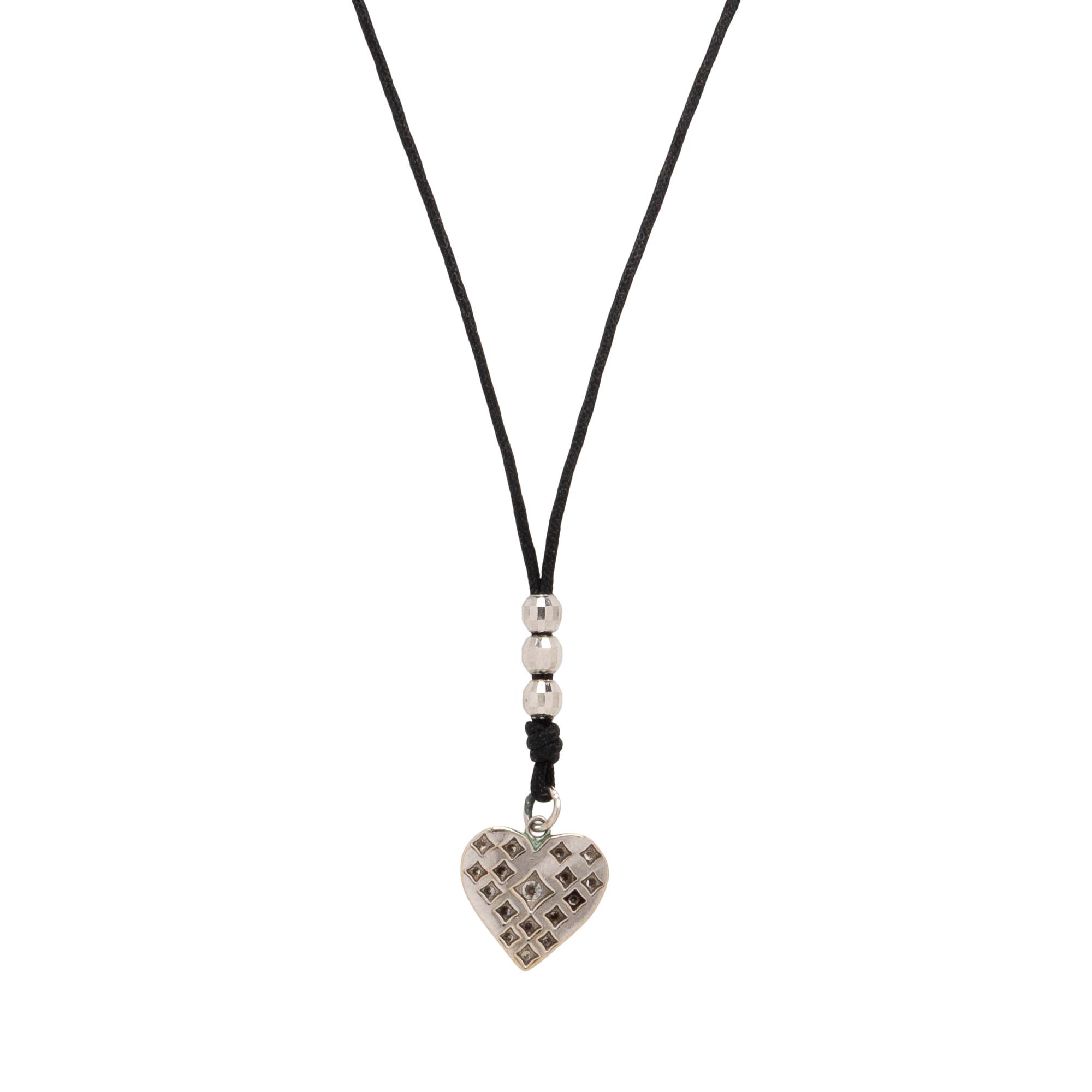 Diamond and White Gold Heart Necklace