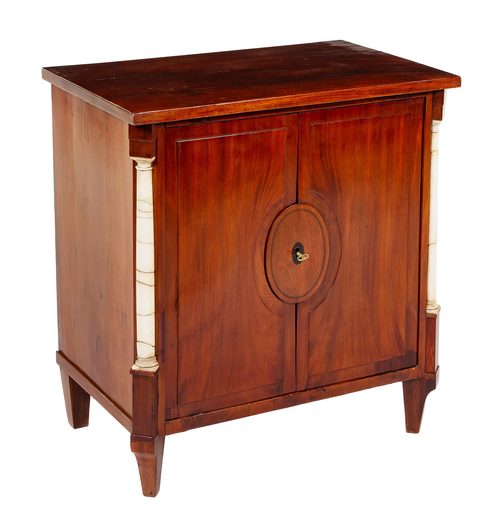 A Biedermeier Mahogany Cabinet Height 31 x width 29 1/8 x depth 18 5/8 inches. — CIRCA 1820s