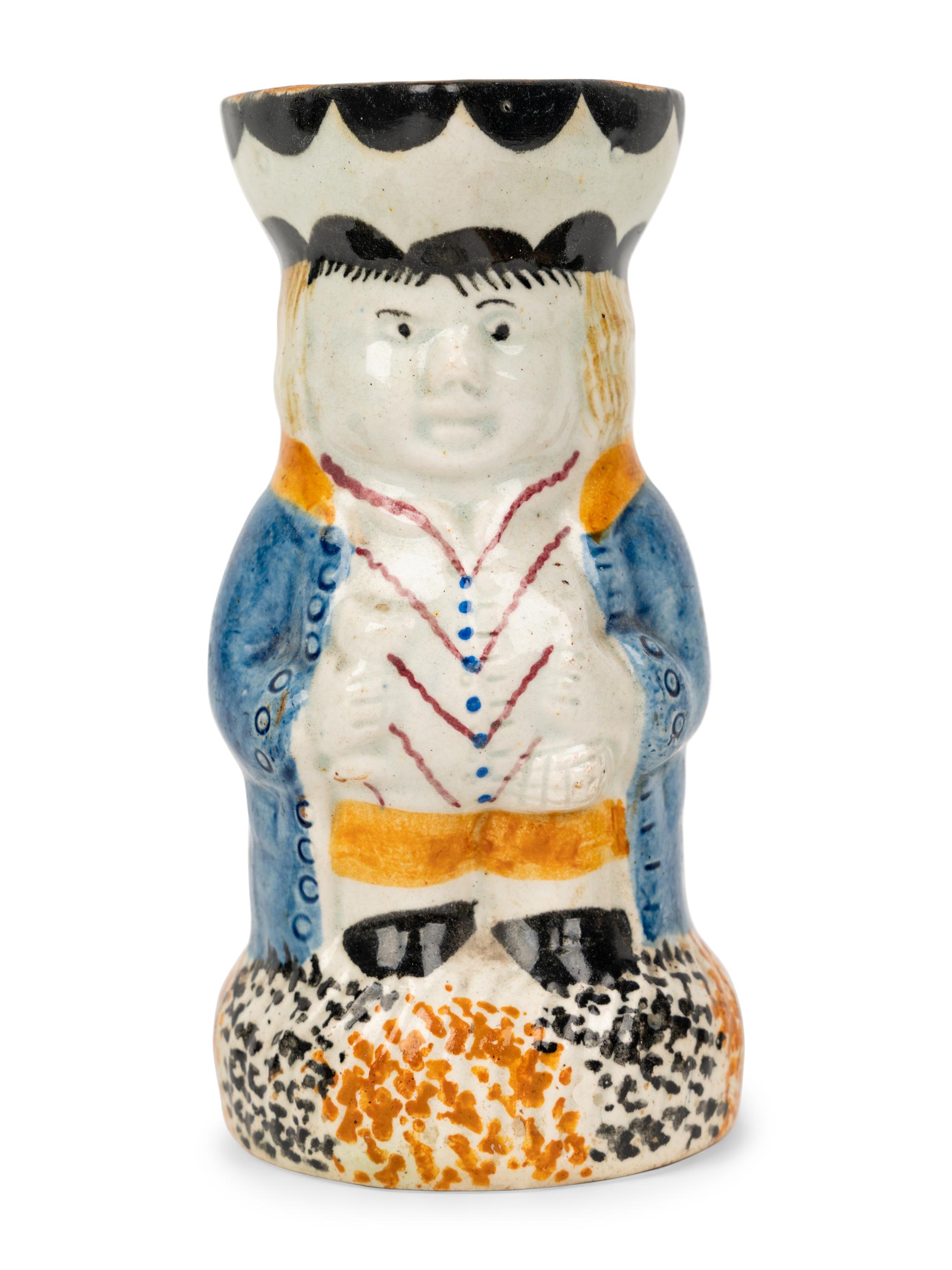A Miniature Yorkshire Style Toby Jug and Two Miniature Toby Jug-Form Articles