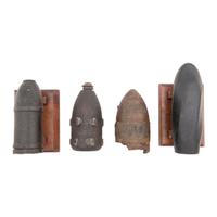 Three Excavated Civil War Artillery Shells: CS Read, 3.8" Hotckiss Bolt and an Armstrong with a Replica Whitworth Bolt