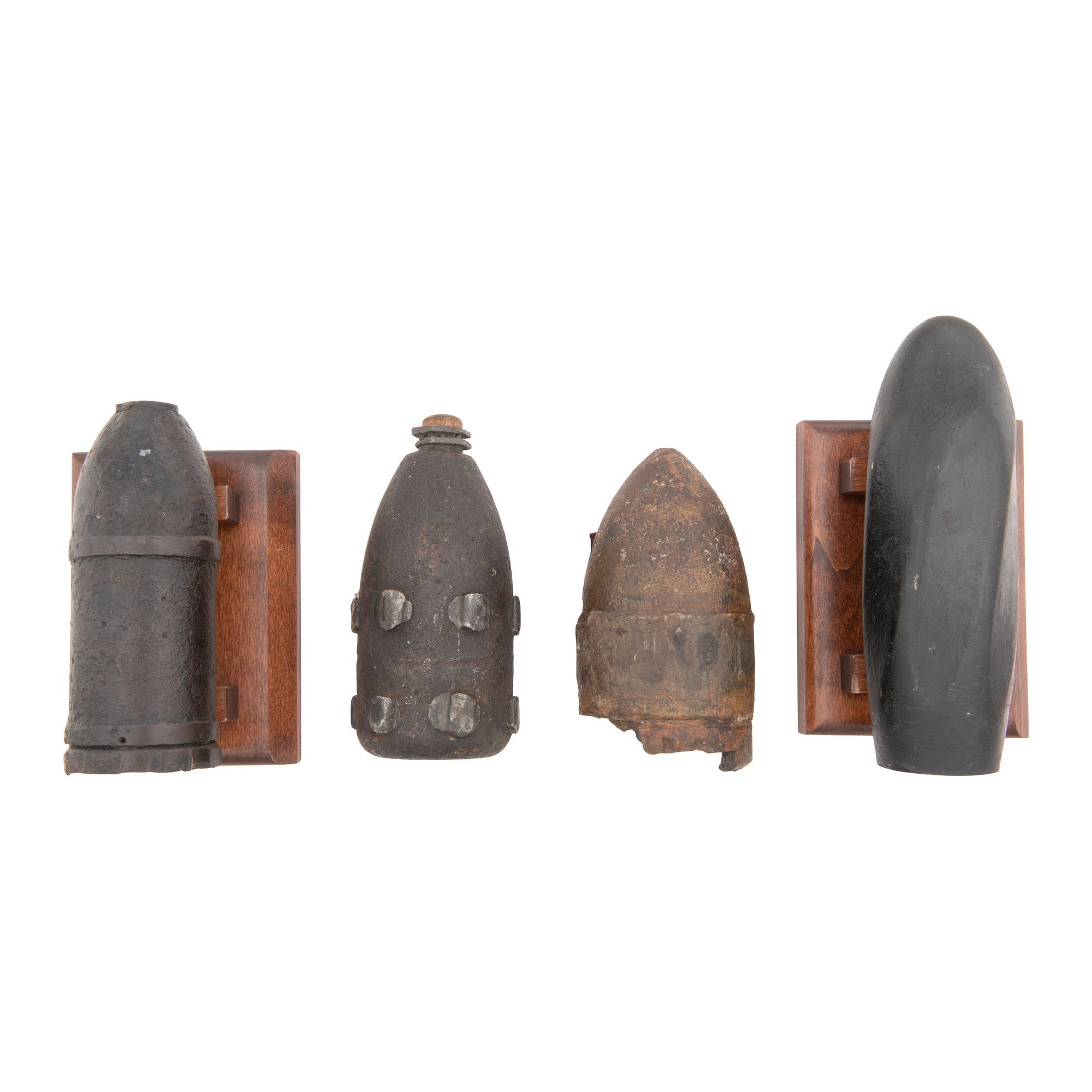 Three Excavated Civil War Artillery Shells: CS Read, 3.8" Hotckiss Bolt and an Armstrong with a Replica Whitworth Bolt
