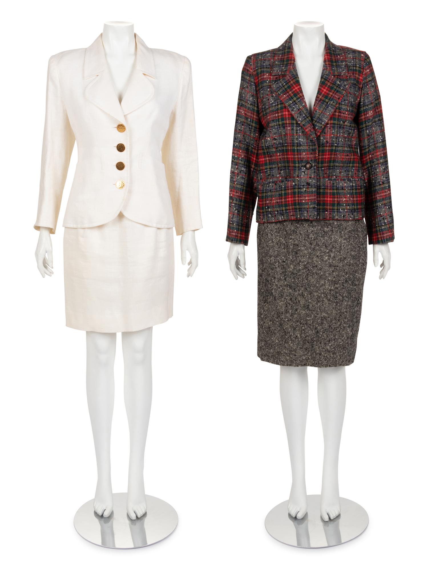 Two Yves Saint Laurent Two-Piece Skirt Suits, 1980-90s