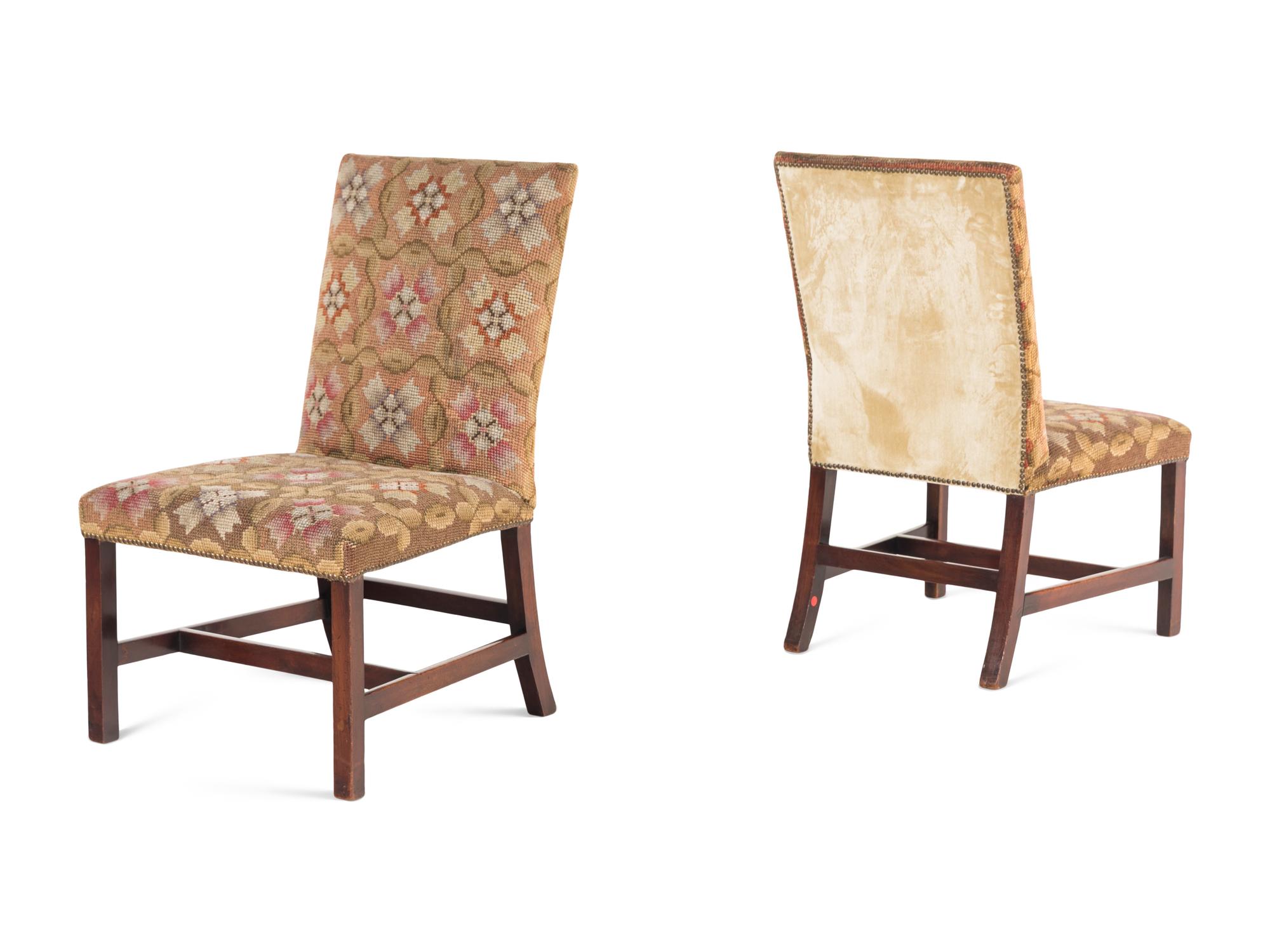 A Pair of George III Style Mahogany Side Chairs