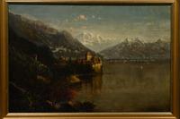 Morning, View of the Chillon Castle, Switzerland, the Alps in the Distance , c. 1882-83