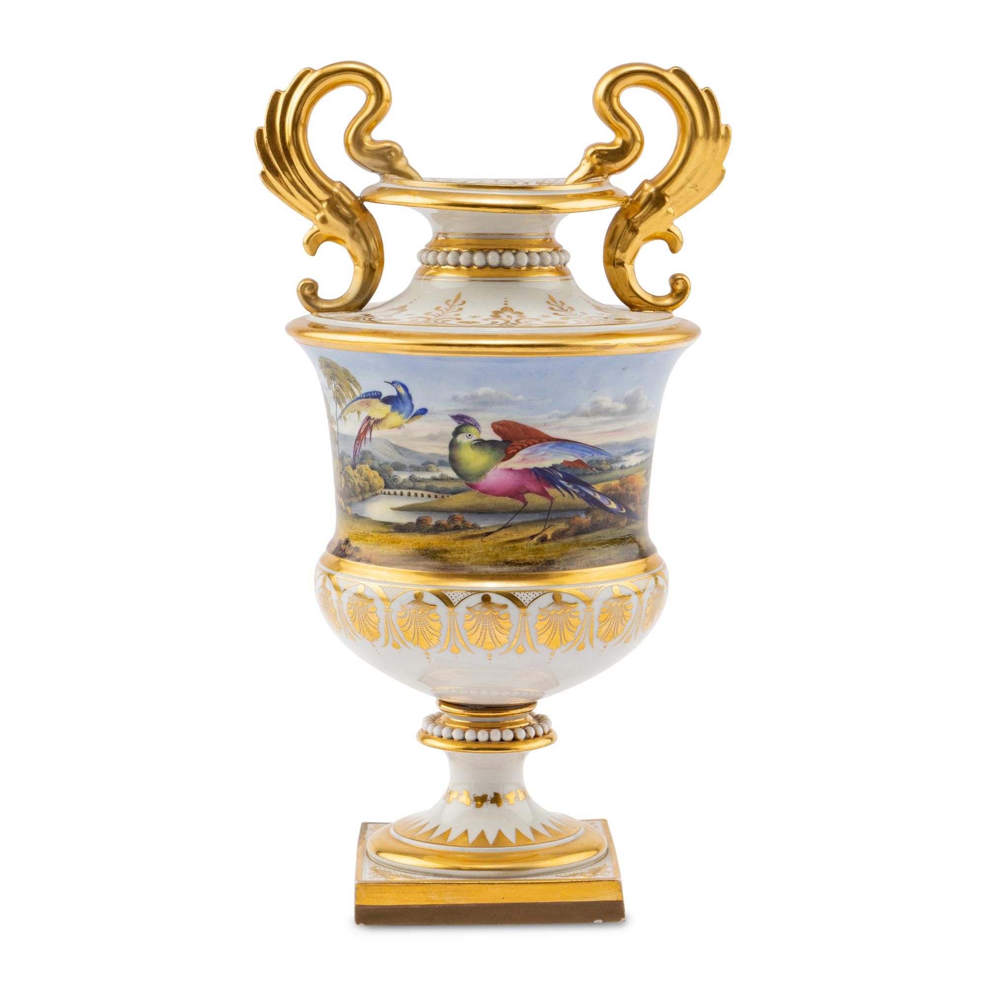 A Flight, Barr and Barr Porcelain Topographical Urn