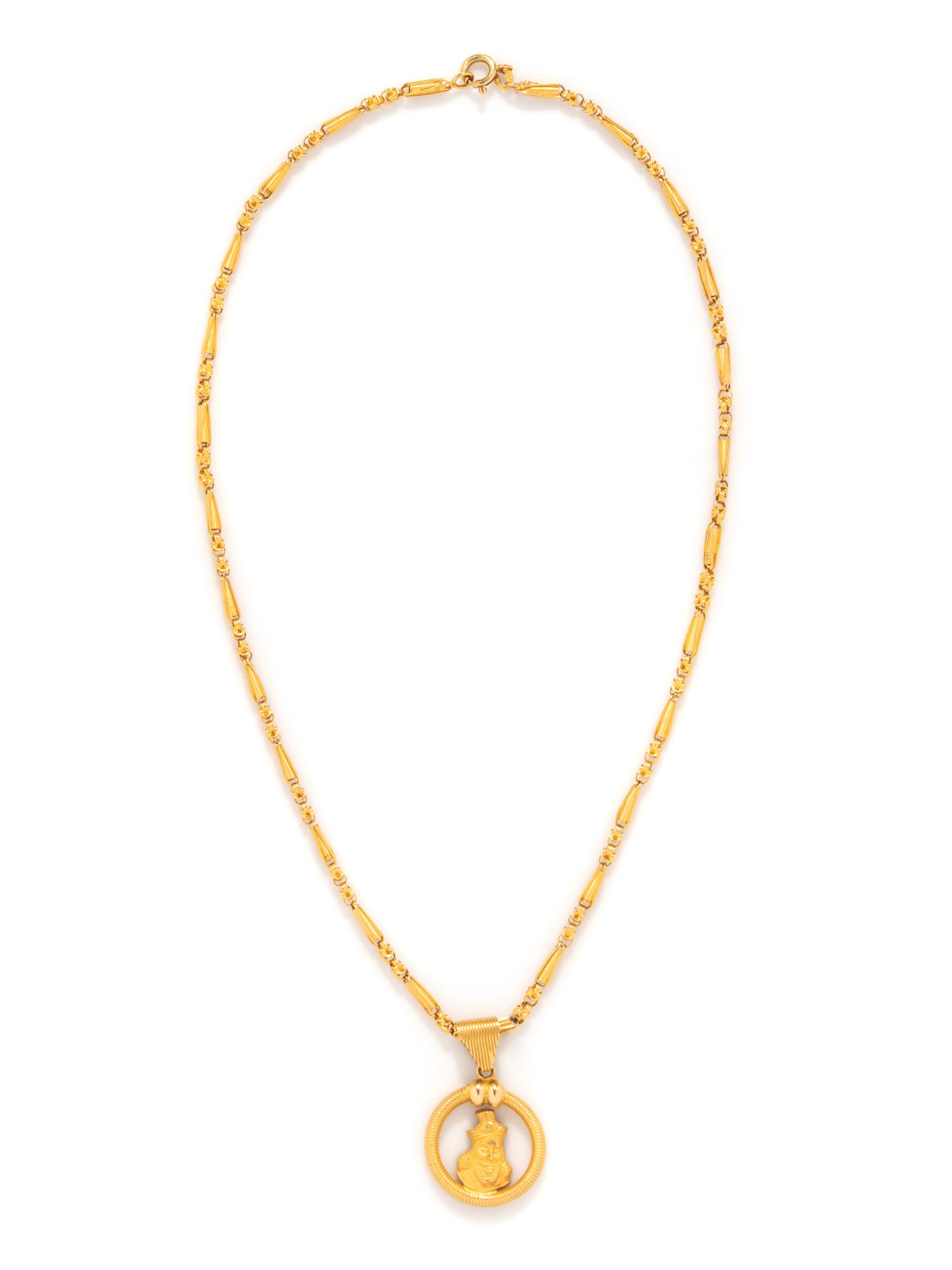 YELLOW GOLD PENDANT NECKLACE