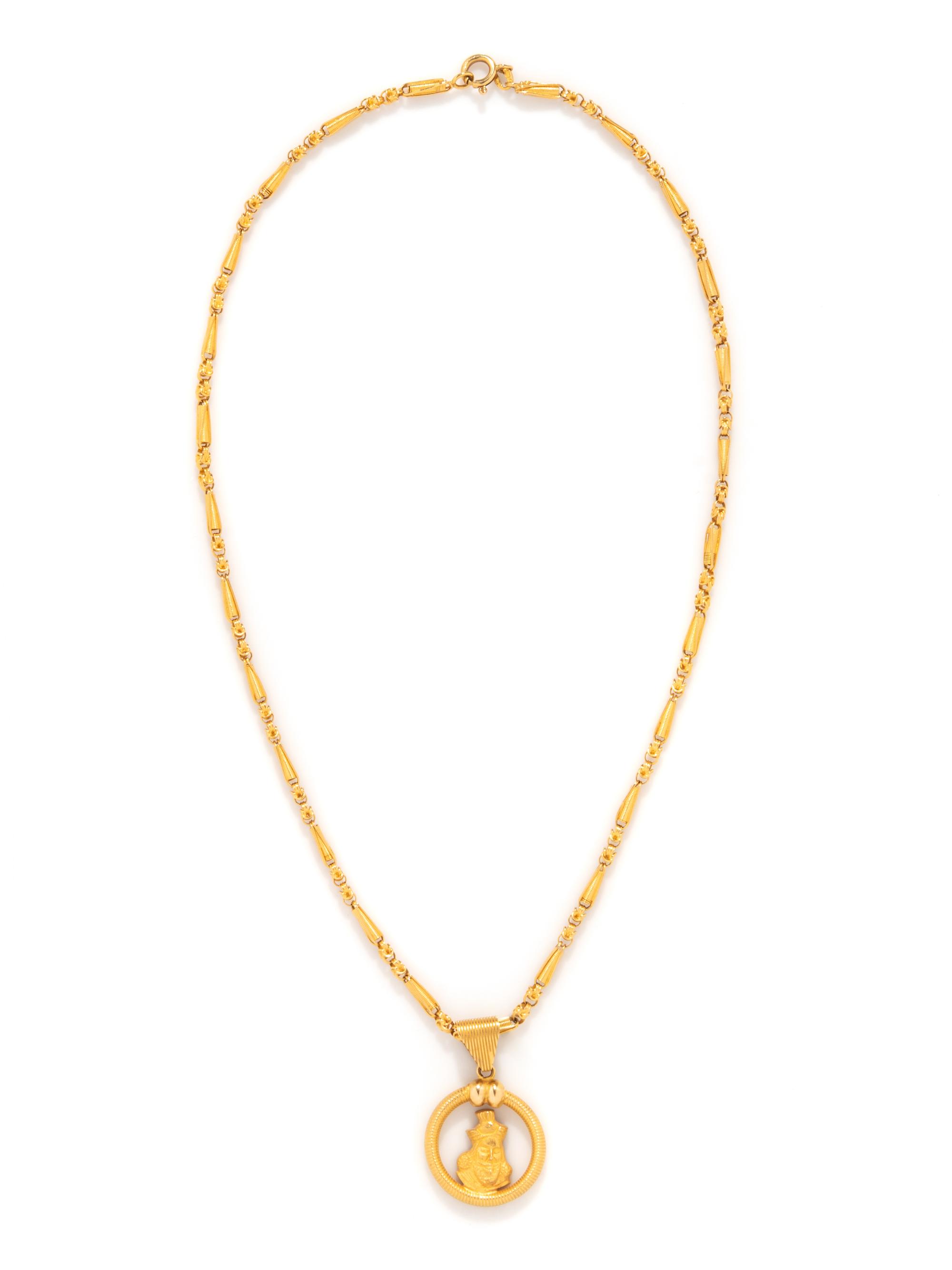 YELLOW GOLD PENDANT NECKLACE
