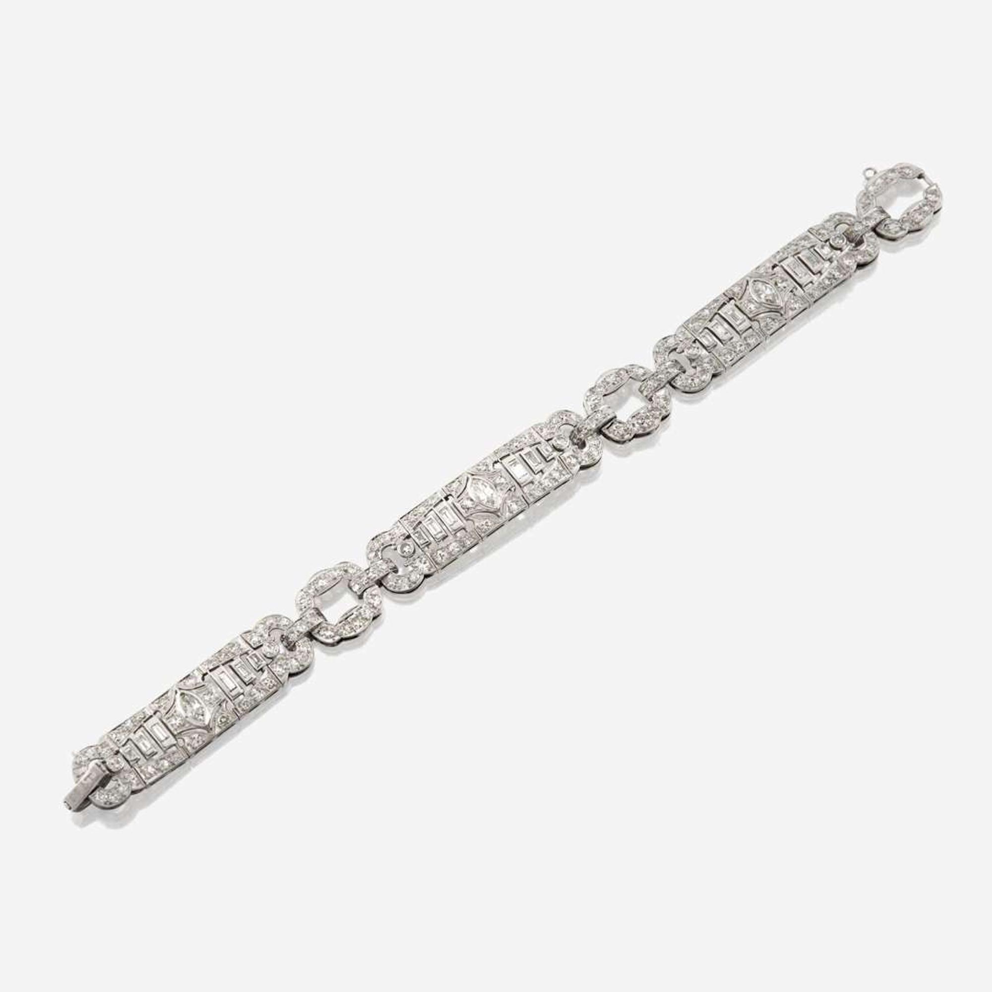 An Art Deco platinum and diamond bracelet