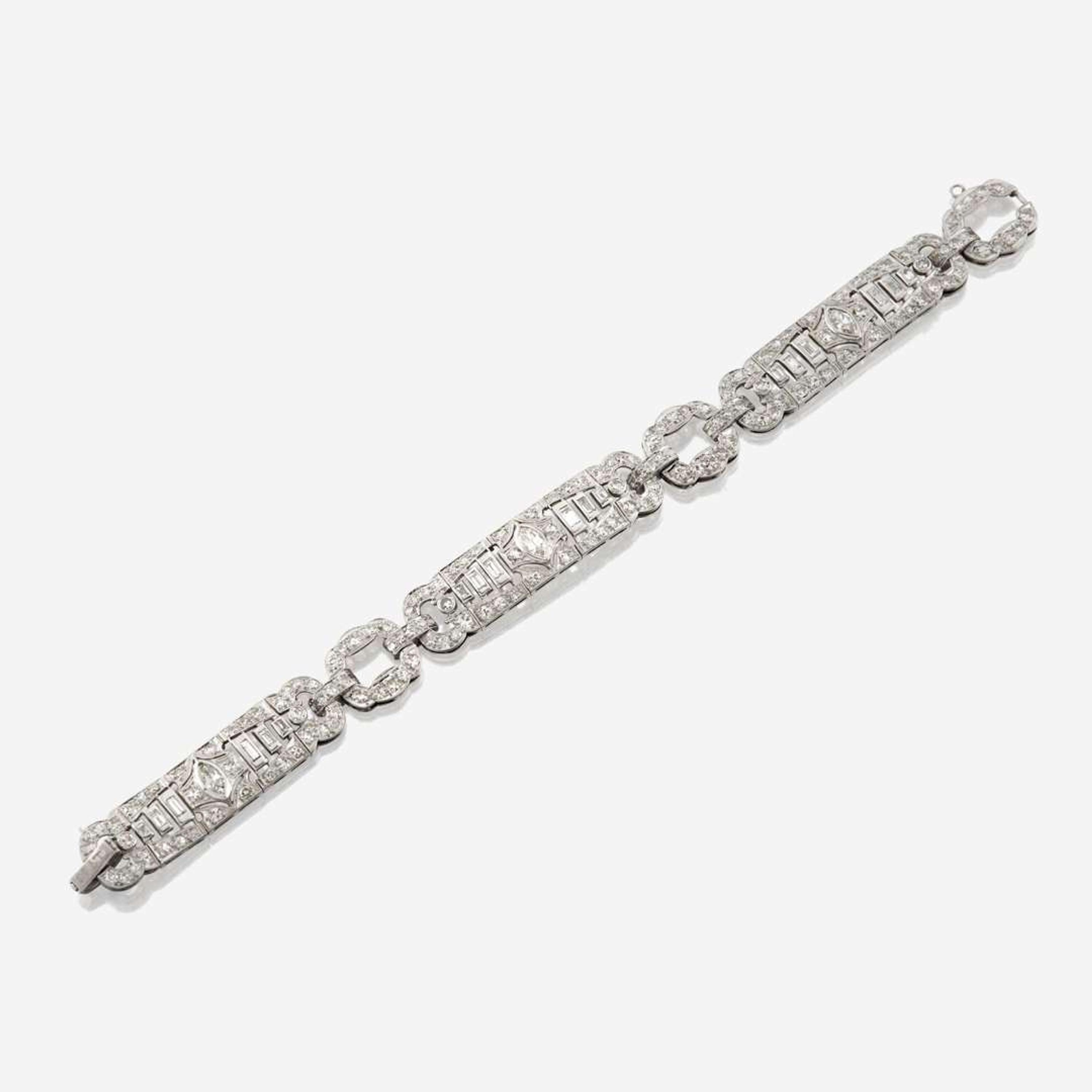 An Art Deco platinum and diamond bracelet