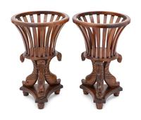 A Pair of Mahogany Jardinières