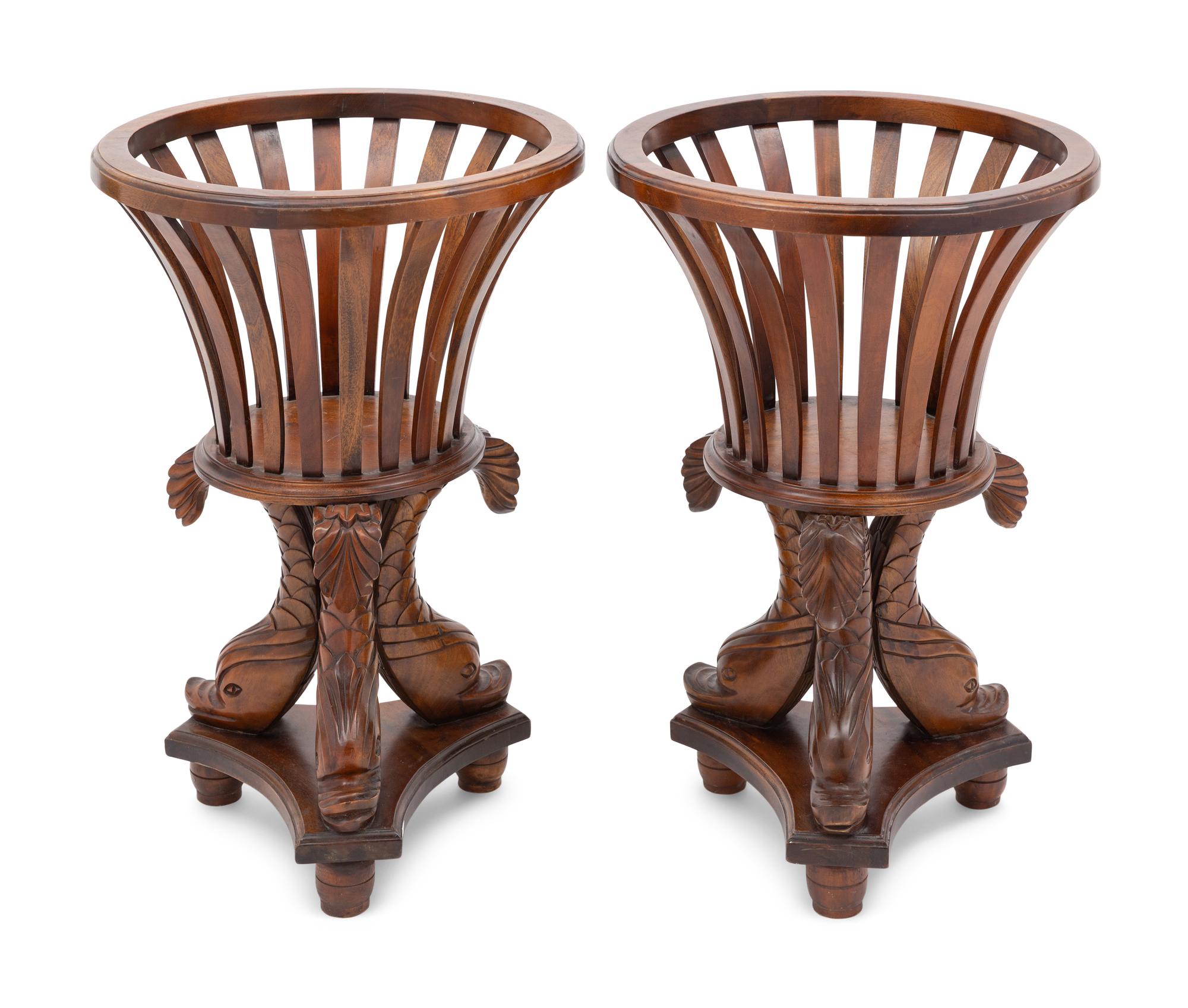 A Pair of Mahogany Jardinières