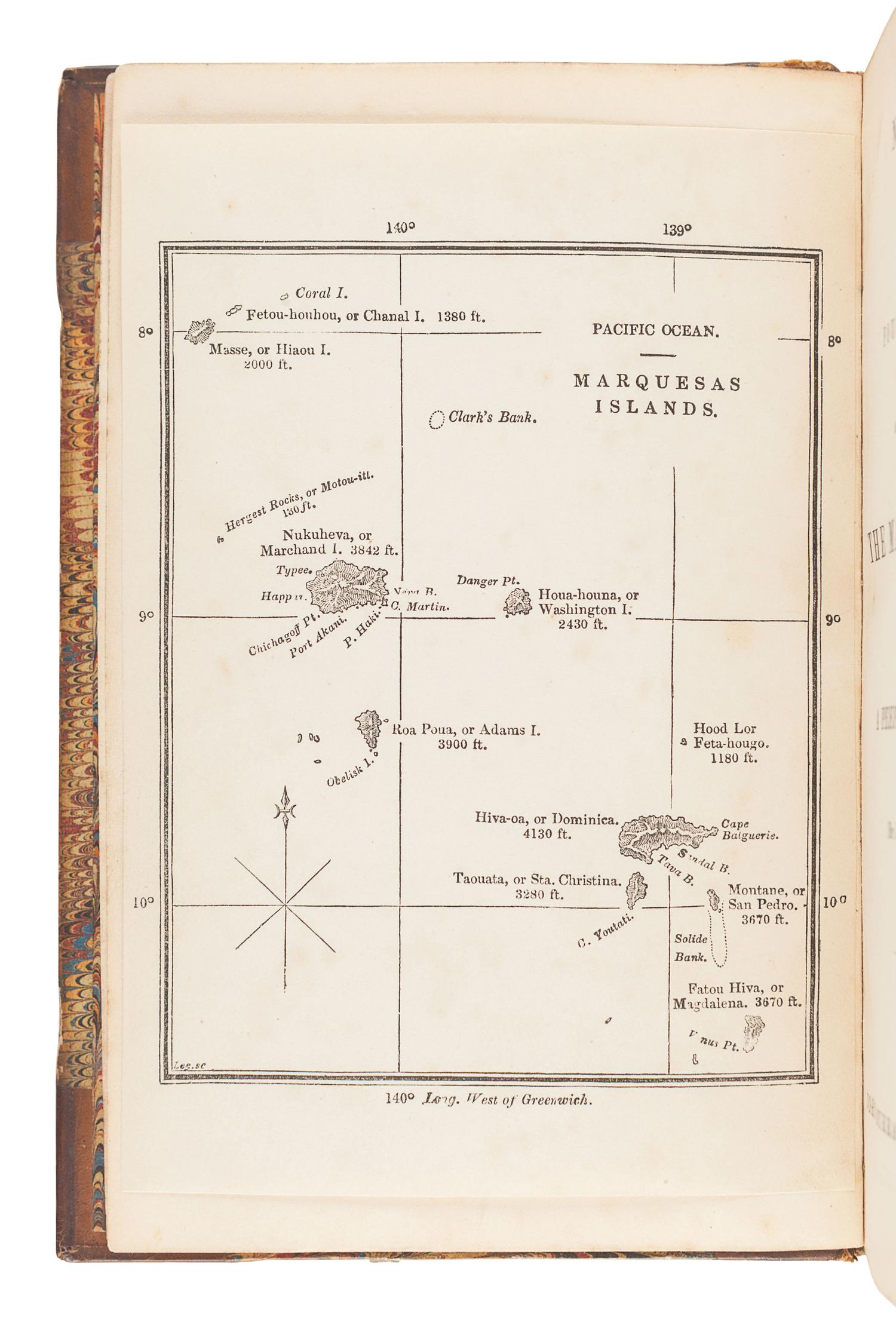 MELVILLE, Herman (1819-1891). Narrative of a Four Months' Residence among the Natives of a Valley of the Marquesas Islands; or, A Peep at Polynesian Life . London: John Murray, 1846.