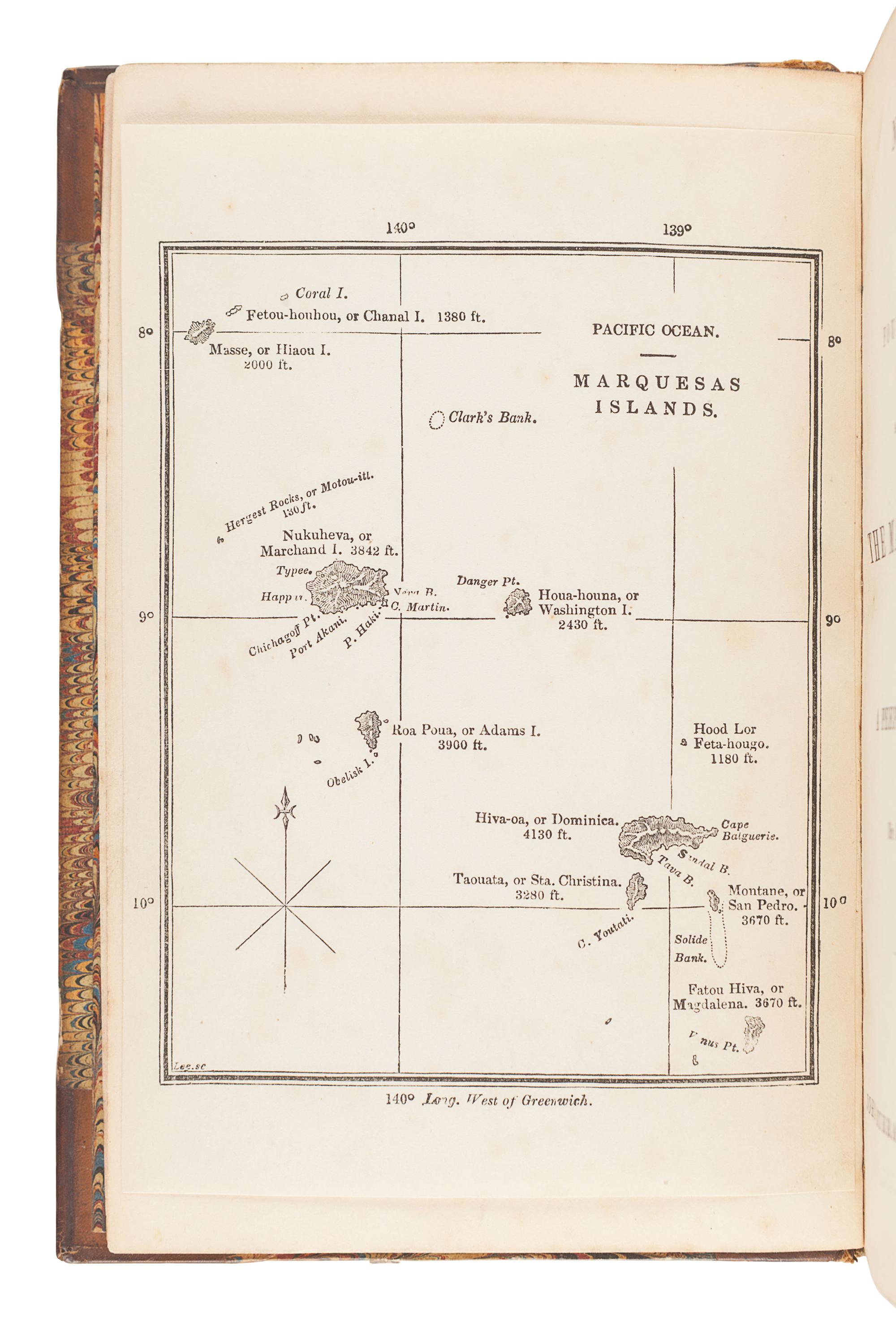 MELVILLE, Herman (1819-1891). Narrative of a Four Months' Residence among the Natives of a Valley of the Marquesas Islands; or, A Peep at Polynesian Life . London: John Murray, 1846.