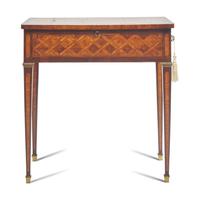A Louis XVI Provincial Parquetry and Marquetry Writing Desk