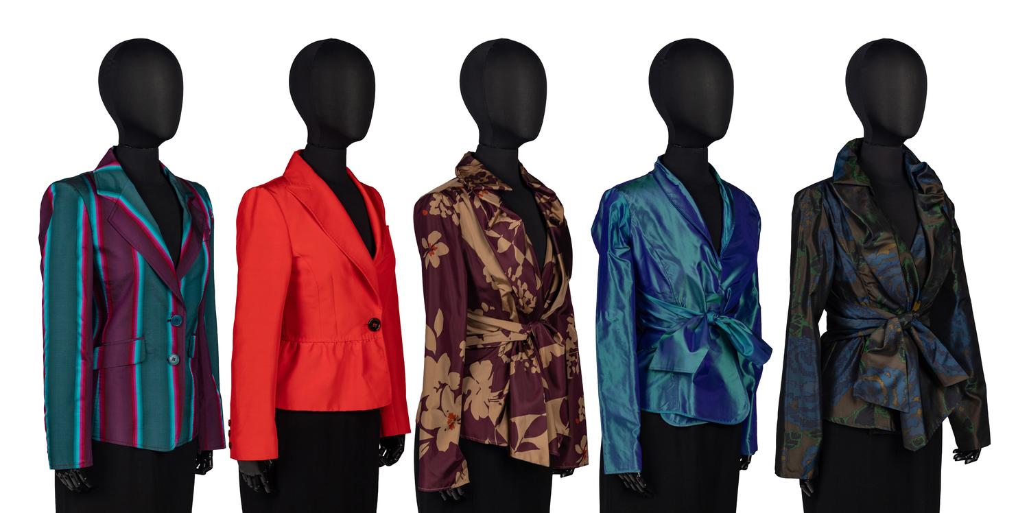 A Group of Five Jackets: Four Etro and One Valentino