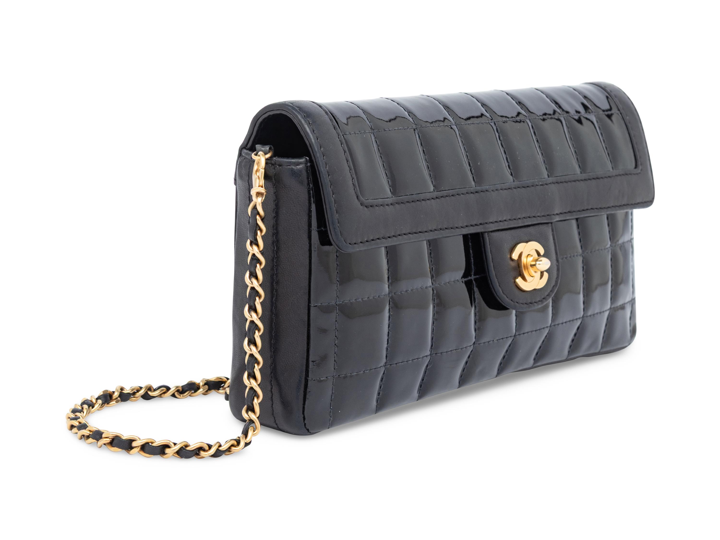 Chanel, Black Patent Chocolate Bar Bag
