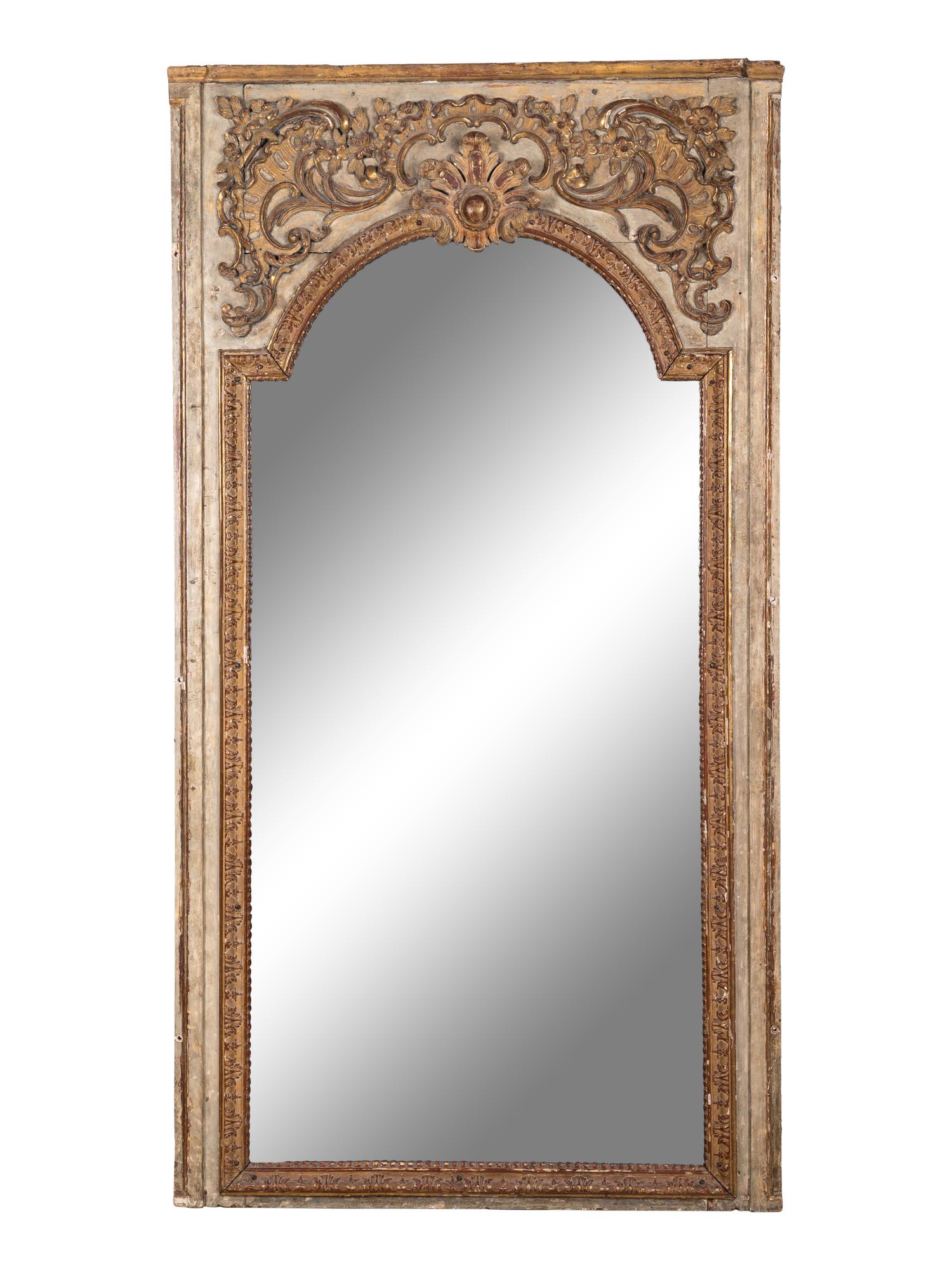 An Italian Painted and Parcel Gilt Pier Mirror